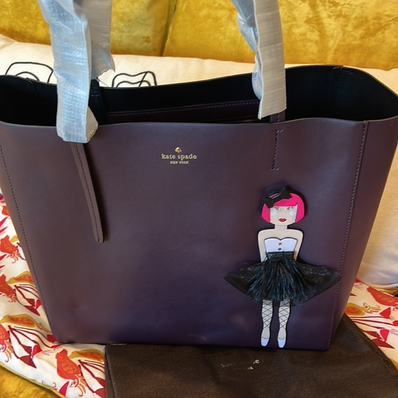 Kate Spade New York Ballerina Large Hallie Leather Tote, NWT - Picture 7 of 12